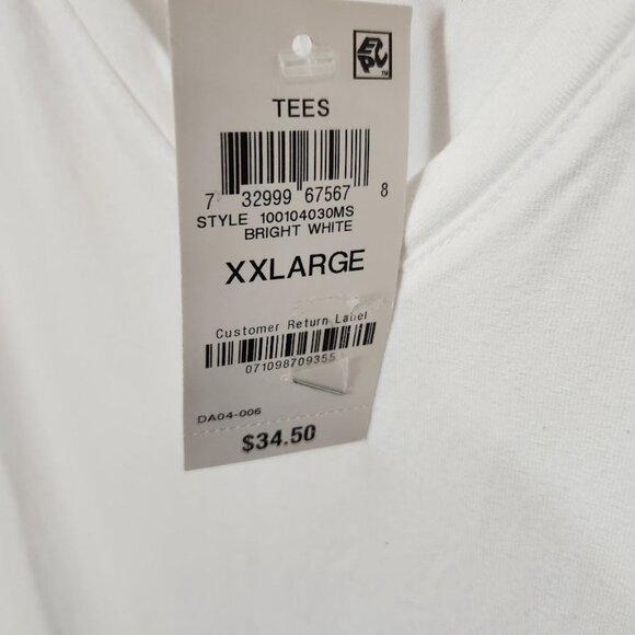 NWT JM Collection Short sleeve V-Neck Tee in Bright‎ White - Size XXL - Picture 3 of 4